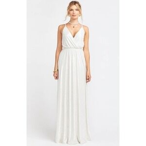 NWD Show Me Your Mumu Dazzle Crossover Maxi Dress Roller Glitz Ivory S